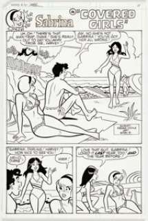 Stan Goldberg Sabrina, the Teenage Witch #70: "Covered Girls" Complete 5-Page Story Original Art (Archie Comics, 1... (Total: 5 Original Art) | Heritage