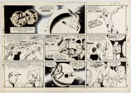 Al McWilliams Twin Earths Sunday Comic Strip Original Art dated 11-3-57 (United Feature Syndicate, 1957).... | Heritage