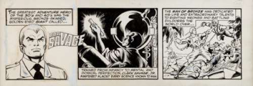 Dave Cockrum (attributed) Doc Savage Unpublished Daily Comic Strip Pitch Piece Original Art (unpublished, 1970s).... | Heritage