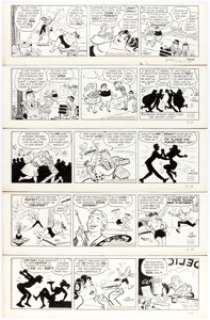 Bob Lubbers Long Sam Comic Strip Original Art Group of 5 (United Feature Syndicate, 1962).... (Total: 5 Original Art) | Heritage