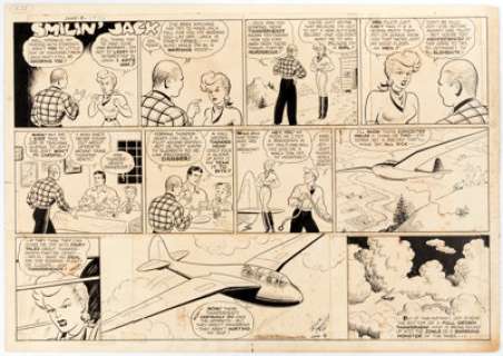 Zack Mosley Smilin’ Jack Sunday Comic Strip Original Art dated 6-9-40 (News Syndicate Co., Inc., 1940).... | Heritage