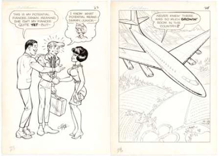 Al Capp and Frank Frazetta Li’l Abner and the Creatures from Drop-Outer Space (#nn) Story Pages 23 and 24 Illustra... (Total: 2 Original Art) | Heritage