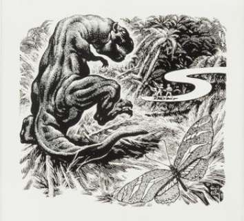  - Virgil Finlay A Sound of Thunder Illustration Original Art (Better Publications, 1957)....