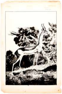 Jesse Marsh Tarzan #77 Unused Cover Original Art (Dell, 1956). A beautiful unused illustration of Bara the - | Heritage