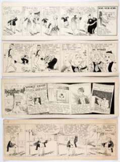 Bill Freyse The Daily GrindDaily Comic Strip Tryouts Original Art Group of 4 (c. 1930s-40s).  Newly situated in -