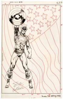 Brent Anderson | Marvel Fanfare #10 Portfolio Illustration Captain America Original Art (Marvel, 1983). | Heritage