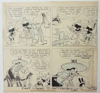 50: Original Mickey Mouse 1934 large four panel comic s | Hess Fine Auctions