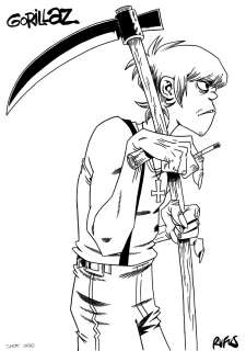 Rufus Dayglo - gorillaz art from garage palace promo video - murdoc character shot 1