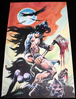 F. Newton Burcham - Death Dealer Beheading Large Painted Art