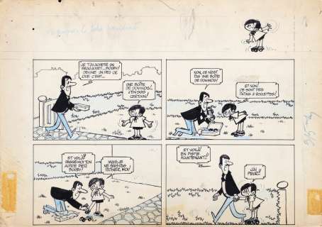 Jijé - Gillain (Benoît) | Bouby, demi-planche gag à l’encre de Chine et… | AZ auction