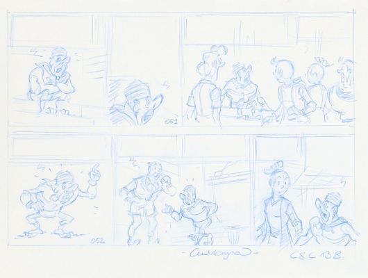 Vandersteen (Studios) | Lot 094 - Bob et Bobette, planche n°13B préparatoire au… | AZ auction