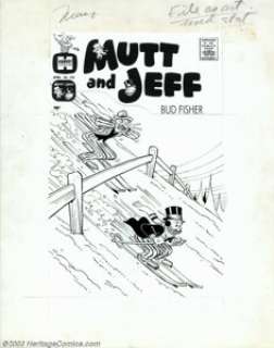 Unknown Artist - Original Cover Art for Mutt and Jeff #123 (Harvey, 1950s). Mutt is about to get kneecapped in - | Heritage