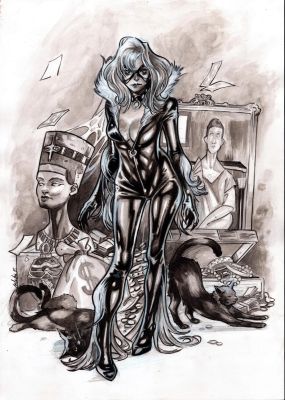 Black Cat Original Art - Leila Leiz | Comix Art Studio