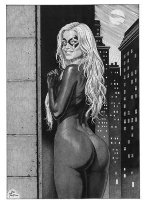 Black Cat (11"x17") Original Art by Joe Pimentel - Ed Benes Studio