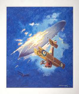 EC COMIC ARTIST GEORGE EVANS WWI AVIATION BATTLE ORIGINAL ILLUSTRATION W/ PRELINIMARY ART. | Hake’s
