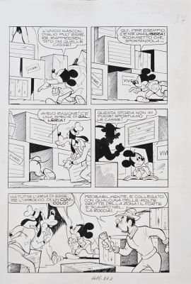 Tavola originale Giovan Battista Carpi Topolino n. 1485 “Topolino e lo stendardo perduto” pag. 29A | Venere Comic Art