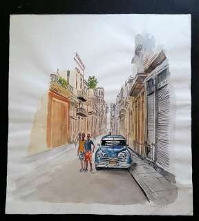 Ferrandez, Jacques | Dessin original  - Cuba père et fils | Catawiki