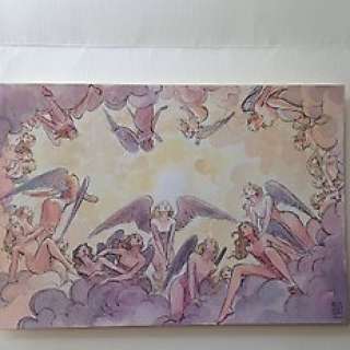 Manara, Milo - preparatory watercolour for a fresco - realised for the restaurant owned by Natasha Stefanenko (2001) | Catawiki