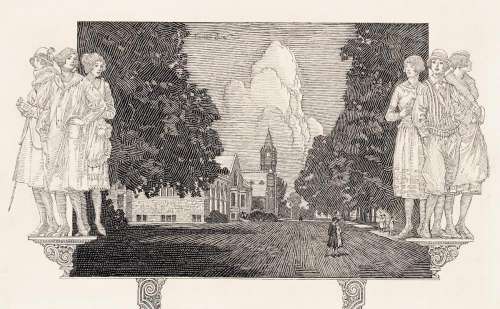 FRANKLIN BOOTH (1874-1948) "Mount Holyoke College Today." | Swann Galleries
