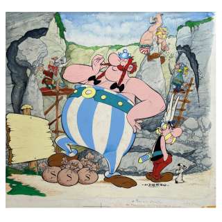 Albert Uderzo (1927-2020). | Astérix et Obélix. Tome 23, Obélix et compagnie. Année 1976. Couverture en couleurs. Dédicacée par Uderzo. Un certificat d’authenticité sera... | HVMC
