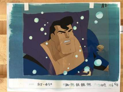 Warner Brothers - hand-painted cel + printed background - Superman: The Animated Series (1996 | Catawiki