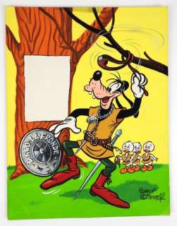 DISNEY Dingo la Fronde Couverture du Journal de Mickey du 22 Mars 1964 Gouache... | Vermot et Associés