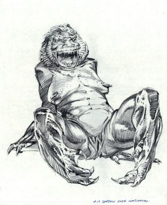 Bernie Wrightson - ‘The Shadow Over Innsmouth‘ H. P. Lovecraft Large Detailed Monster Concept Drawing #17 For Proposed Movie (1980S)