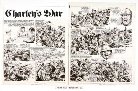 Charleys War: 3 original artworks (1980) by Joe Colquhoun with script… | Comic Book Auctions ltd