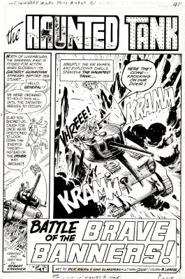 Dick Ayers Sam Glanzman - G.I. Combat #230 (Complete 8-Page Haunted Tank Cover Story with Jeb Stuart & General Custer Ghosts Throughout Story!) 1980