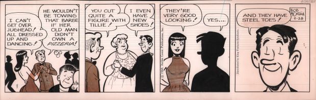 Steve Montano | Archie Daily Strip 9/28/1968 - Jughead Dancing Gag - Signed | Anthony’s Comic Book Art