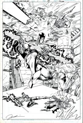Jim Lee, Scott Williams | Wildc.a.T.S / X-Men: the Silver Age#1 Splash (Great Scott Williams Inked Splash with Pike, Grifter And Jean Grey (Marvel Girl!) | Romitaman