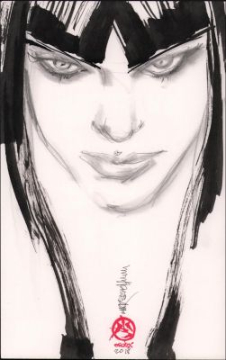 Mark Beachum | Vampirella Close Up Portrait Commission - Signed - 2018 | Anthony’s Comic Book Art