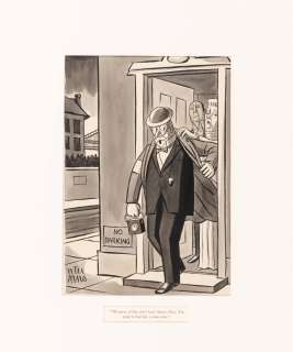 Original World War II Peter Arno drawing for The New Yorker