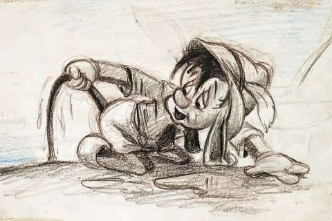 PINOCCHIO Studio Walt Disney 1940. Dessin de storyboard. Format : 19,7 | Rossini