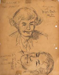 Juillard, André Juillard Et Martin, Jacques | Magnifique double dessin dédicacé au crayon "Juillard… | Stanley’s Auction