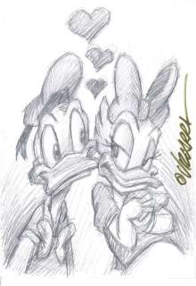 DONALD & DAISY DUCK - Original Preparatory Sketch - Vizcarra, Joan | Catawiki