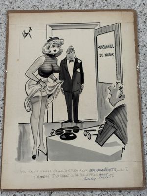 Bill Wenzel Original Art Single Gag Panel Cartoon Illustration Signed 1960s