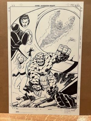 original comic art George Perez commision Fantastic Four