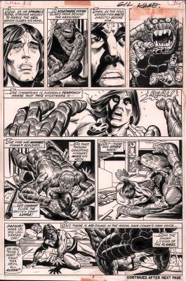 Dan Adkins, Gil Kane | Conan the Barbarian #18 P.7 - Early Conan Monster Fight Page - Signed - 1972 | Anthony’s Comic Book Art