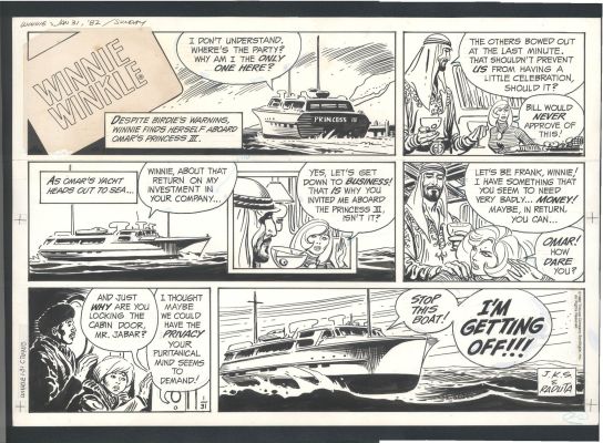 Joe Kubert | Joe Kubert Winnie Winkle Sunday Comic Strip - Date Rape Issue Winnie Winkle Page 1-31-82 | Koch Comic Art