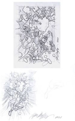 Felipe Massafera | Green Lantern #5 Cover Prelims (Suicide Squad Characters: Javelin, Polka Dot Man, Thinker Cover Prelims Drawn on 2 Drawing Papers!) | Romitaman