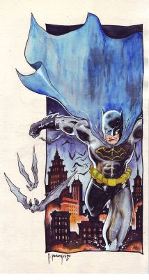 Francisco Paronzini | Batman Watercolor Commission Page Commission | Splash Page