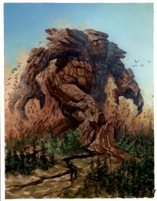 Den Beauvais | Uras, Overlord of Mountains - Guardians Published Collectible Fantasy Card Painting (1990S) | Romitaman