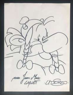 Albert Uderzo | Obélix, (fin des années 80) Dessin au feutre noir sur… | Sadde
