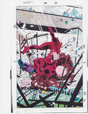 Al Williamson, Christie Scheele, Lee Weeks | Daredevil #300 P.26 - Daredevil Vs King Pin Color Guide - 1992 Issue 300 Page 26 | Anthony’s Comic Book Art