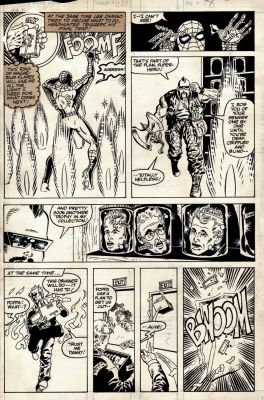 Dave Simons | Web of Spider-Man #27 P 18 (Spider-Man Chases the Headhunter Who Has 3 Heads in Jars!) 1987 | Romitaman