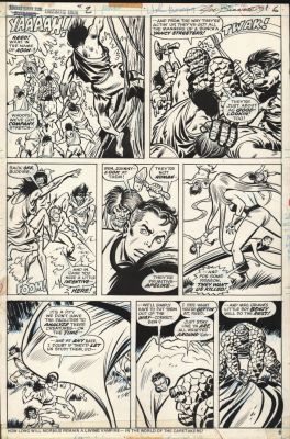 Chic Stone, John Buscema | Giant-Size Fantastic Four #2 P 6 (The Thing, Mr. Fantastic, the Human Torch, & Medusa Battle Barbarians!) 1974 | Romitaman