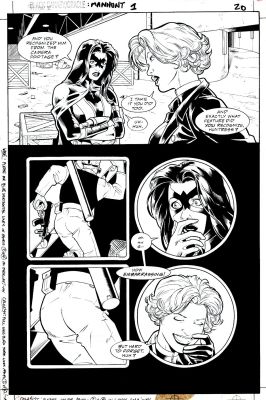 Matt Haley | Birds of Prey: Manhunt #1 P 20 (Great Black Canary & Huntress Page!) 1996 | Romitaman