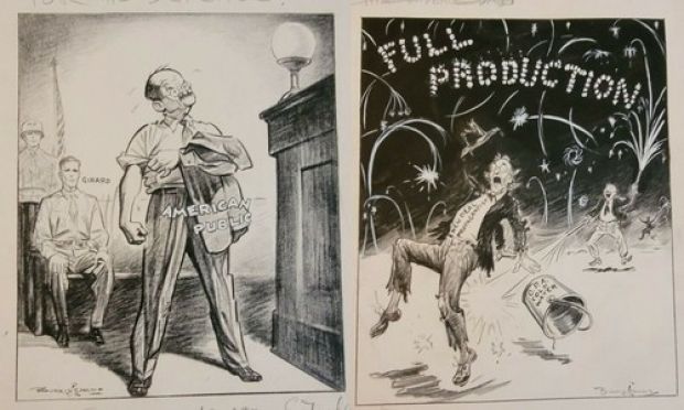 ORIGINAL CARTOON ART x2 War New Deal O.P.A. Girard Incident Japan Burris Jenkins | eBay US (Buy It Now)