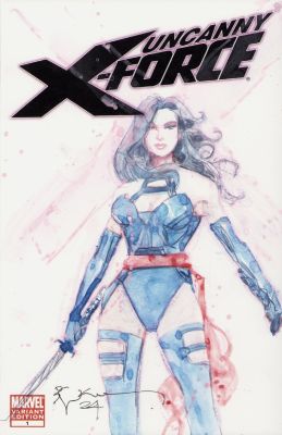 Bill Sienkiewicz | Uncanny X-Force #1 2010 - Psylocke Sketch Cover - Signed 2024 W/Coa | Anthony’s Comic Book Art